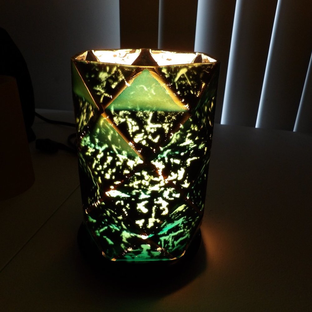 teal diamond shade and frosted white glimmer light